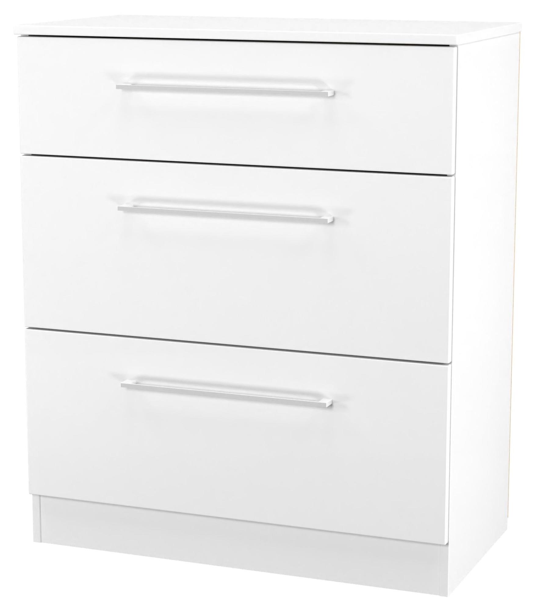 Product photograph of Worcester White 3 Drawer Deep Chest from Choice Furniture Superstore.