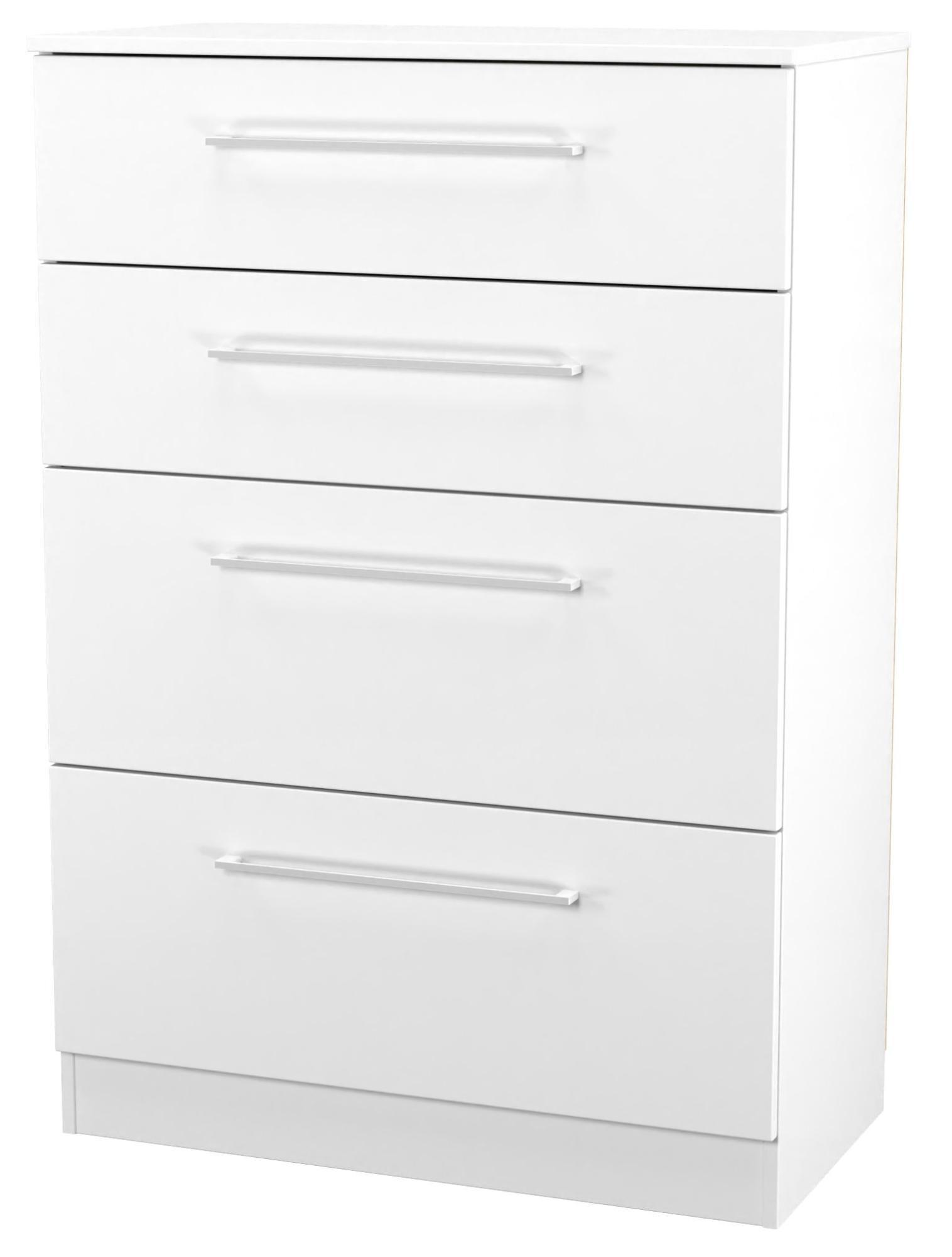 Product photograph of Worcester White 4 Drawer Deep Chest from Choice Furniture Superstore.