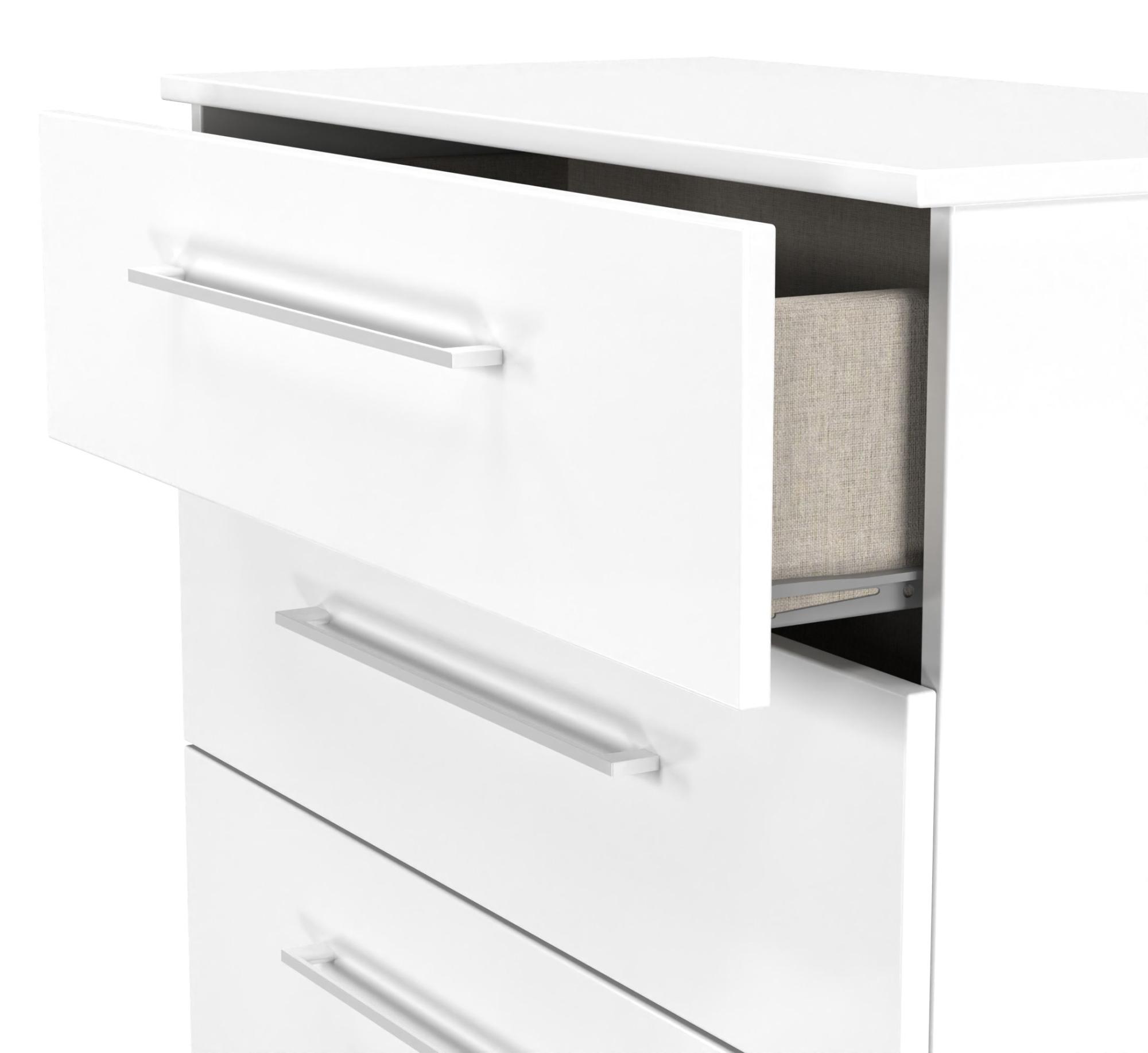 Product photograph of Worcester White 4 Drawer Deep Chest from Choice Furniture Superstore.