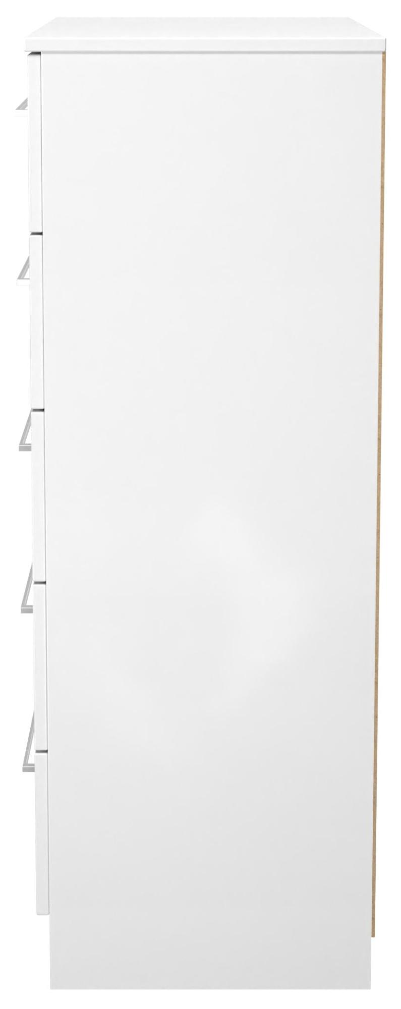 Product photograph of Worcester White 5 Drawer Chest from Choice Furniture Superstore.