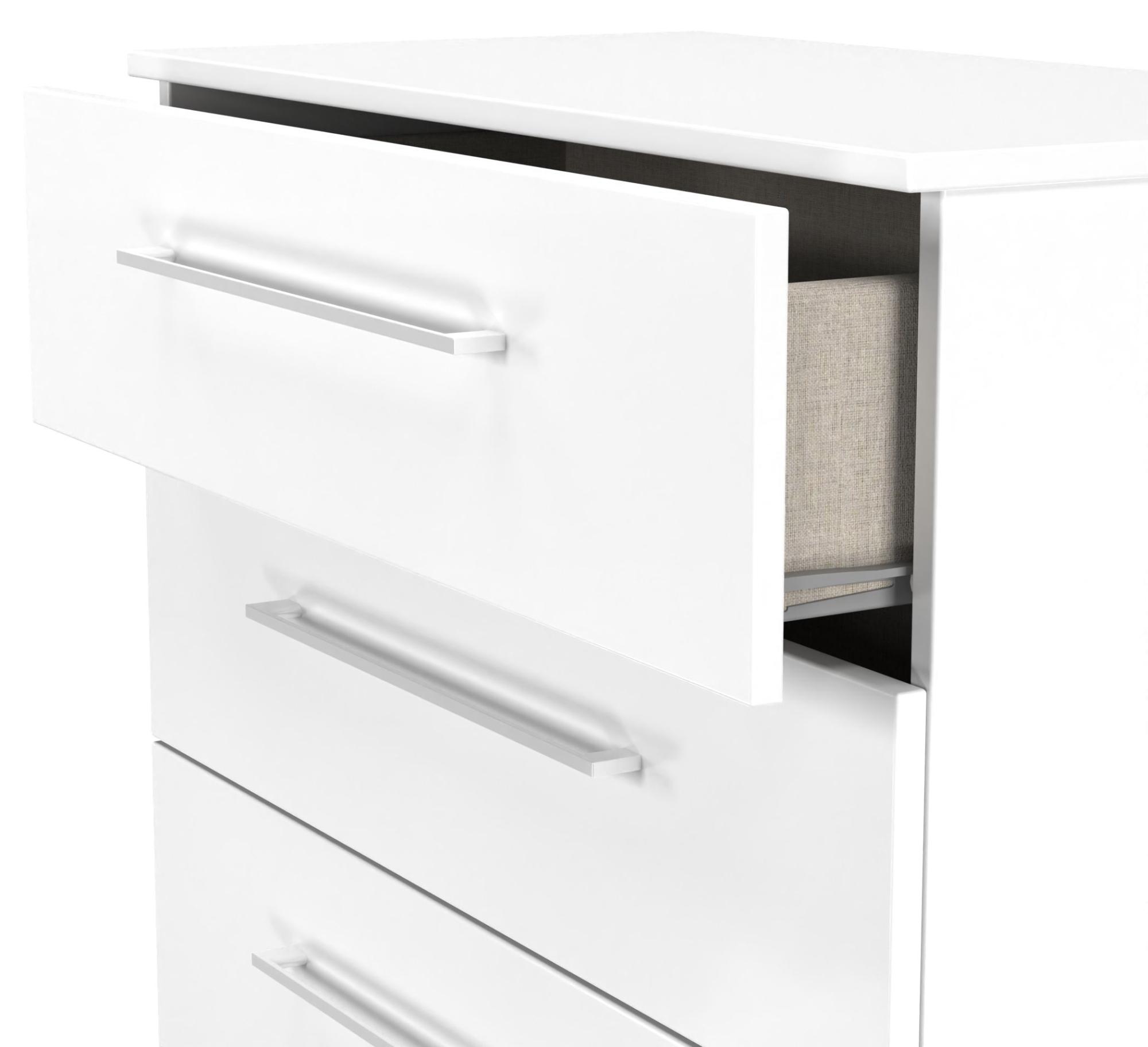 Product photograph of Worcester White 5 Drawer Chest from Choice Furniture Superstore.