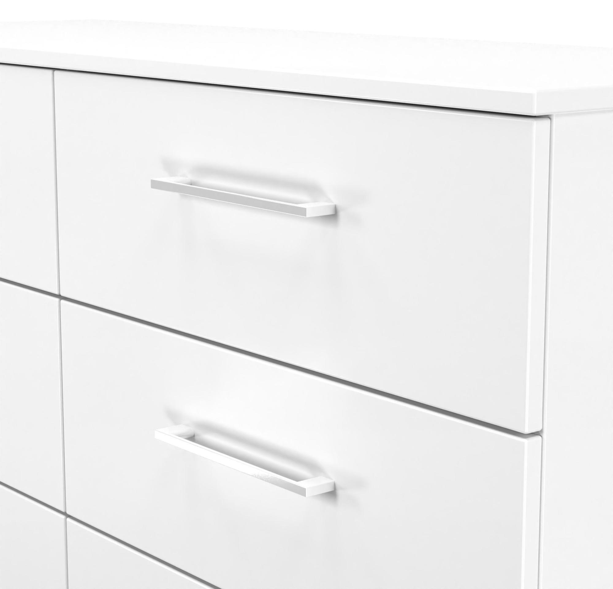 Product photograph of Worcester White 6 Drawer Midi Chest from Choice Furniture Superstore.