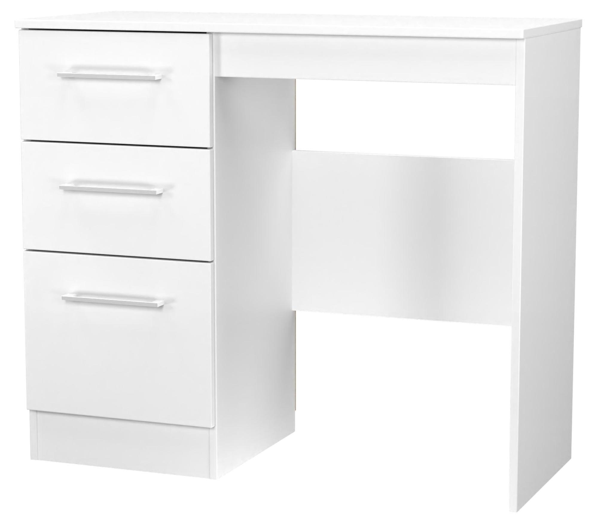 Product photograph of Worcester White 3 Drawer Single Dressing Table from Choice Furniture Superstore.