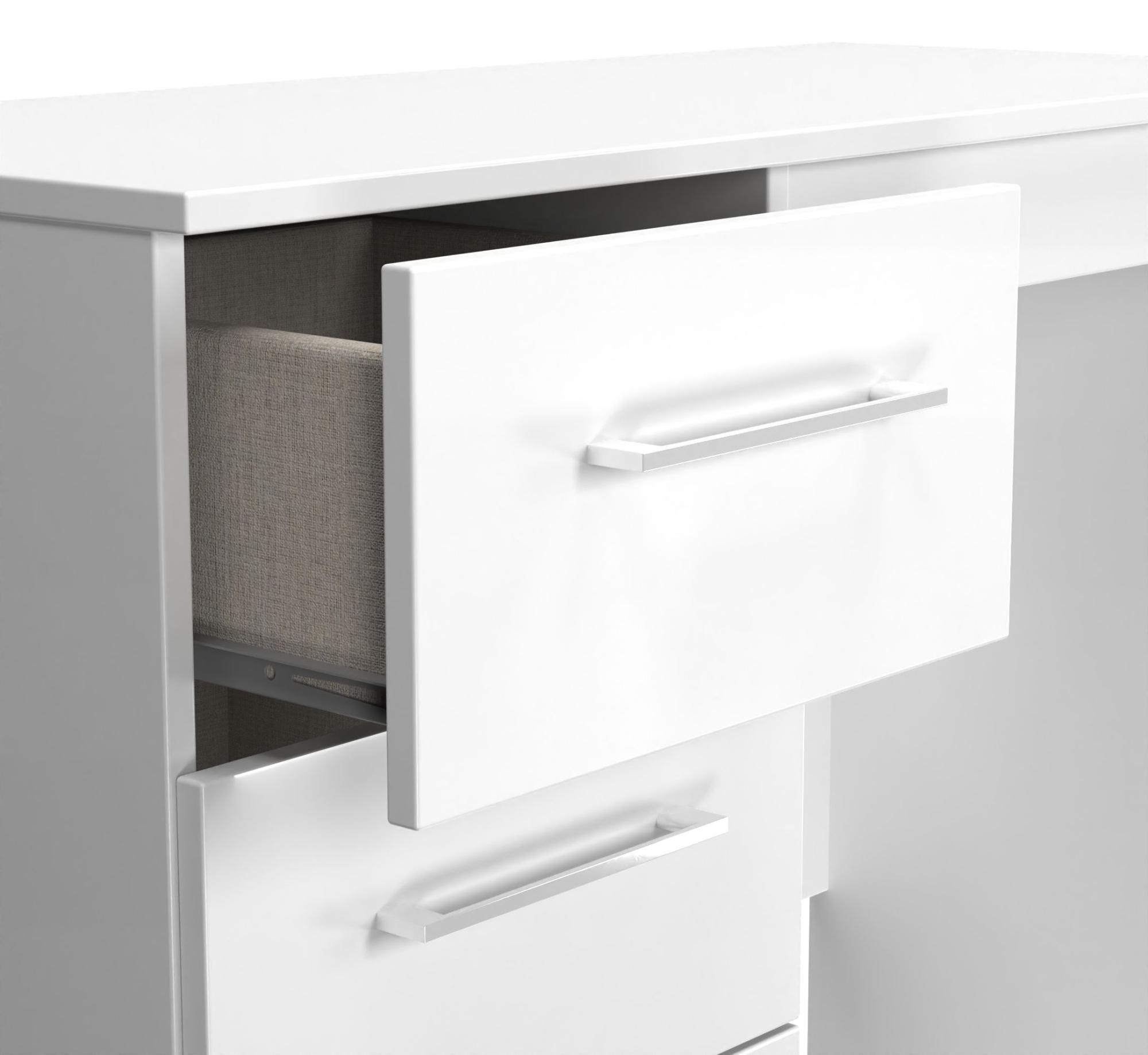 Product photograph of Worcester White 3 Drawer Single Dressing Table from Choice Furniture Superstore.