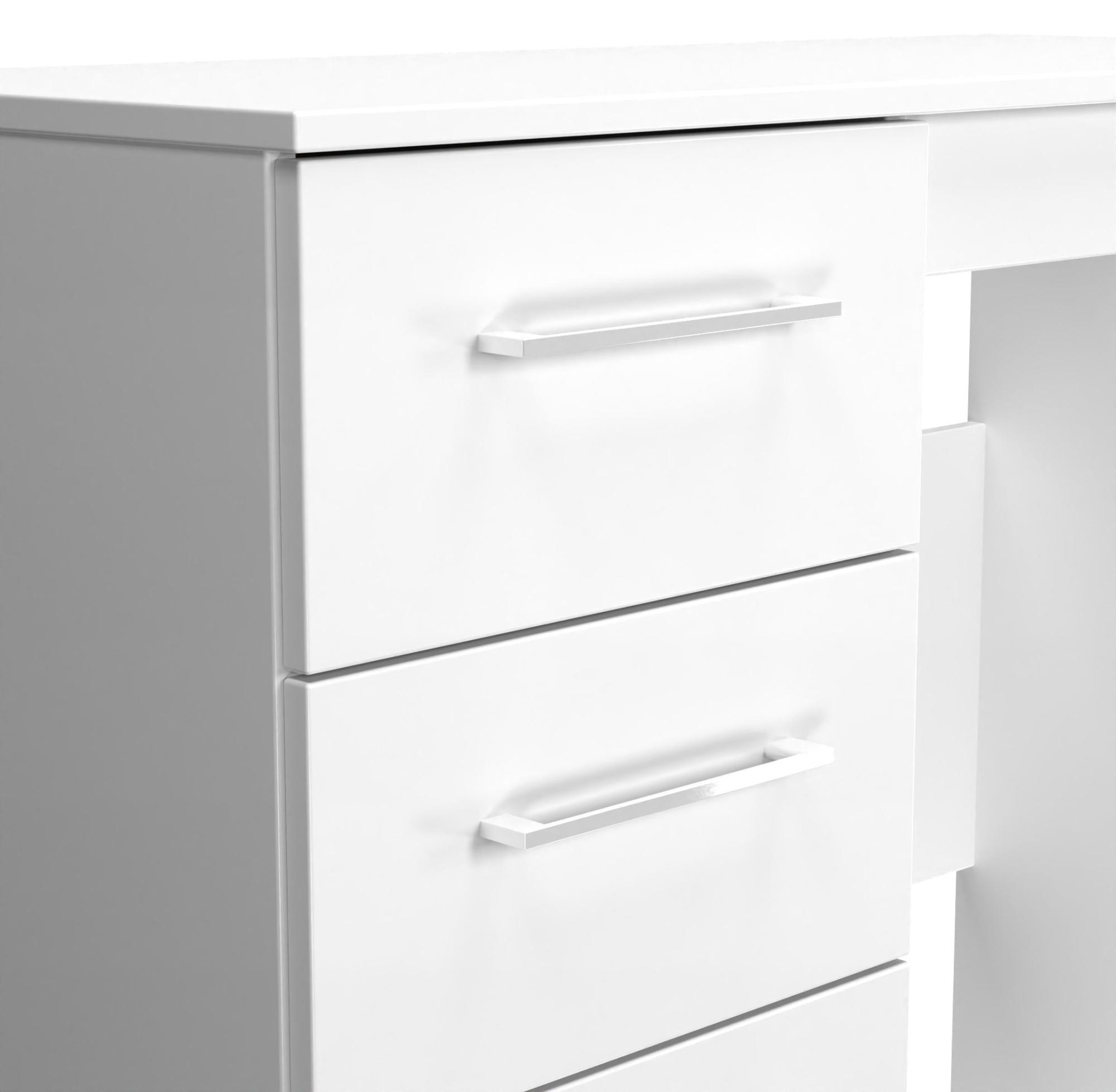 Product photograph of Worcester White 3 Drawer Single Dressing Table from Choice Furniture Superstore.