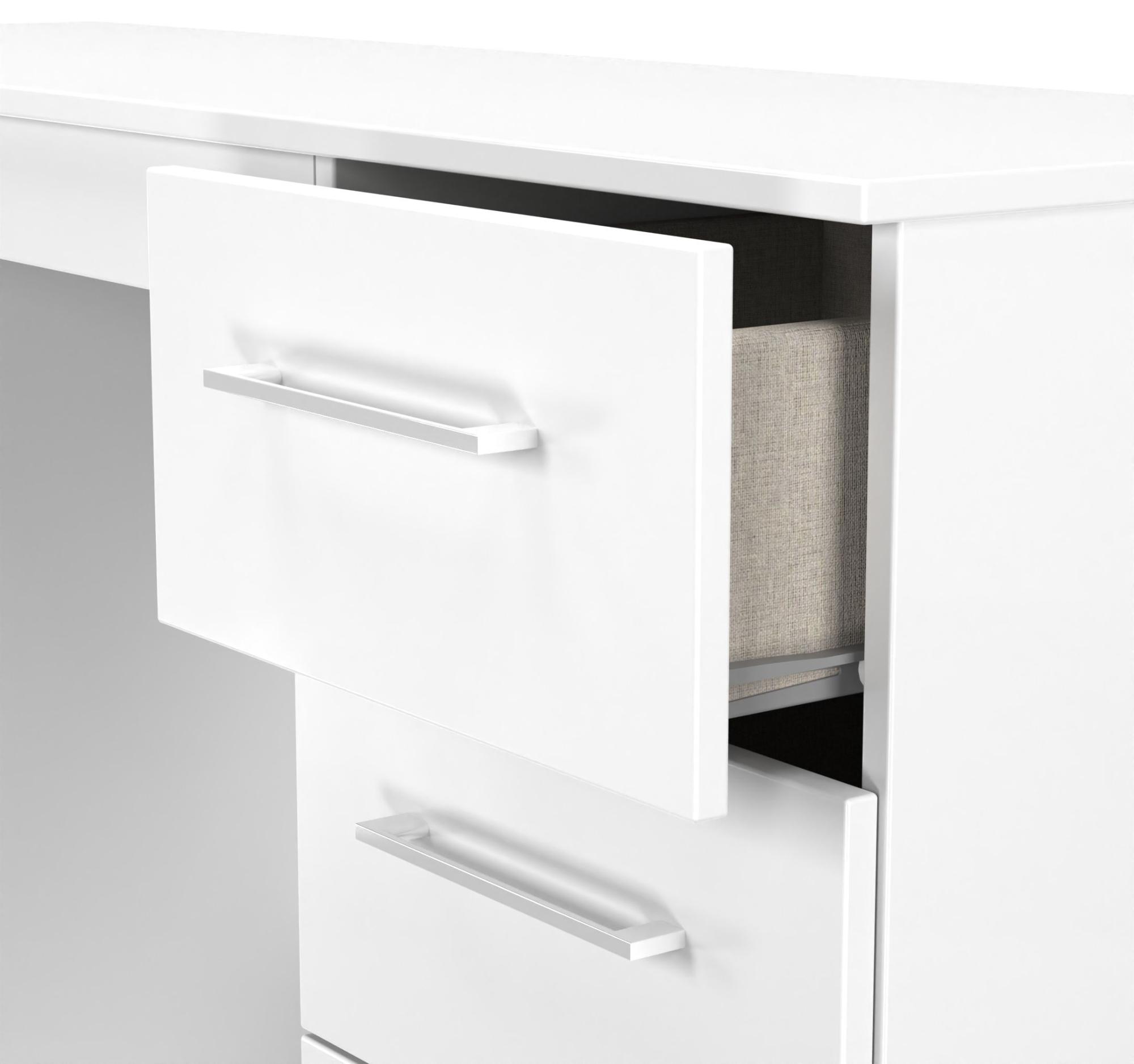 Product photograph of Worcester White 6 Drawer Double Dressing Table from Choice Furniture Superstore.