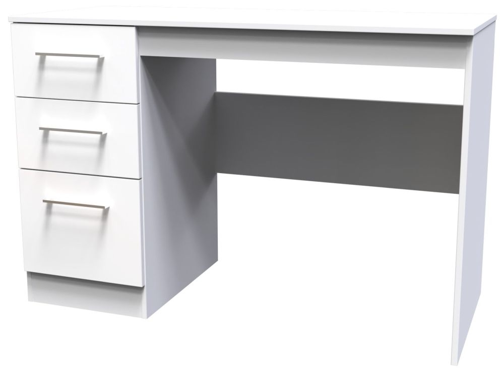 Product photograph of Worcester White Gloss Desk from Choice Furniture Superstore.