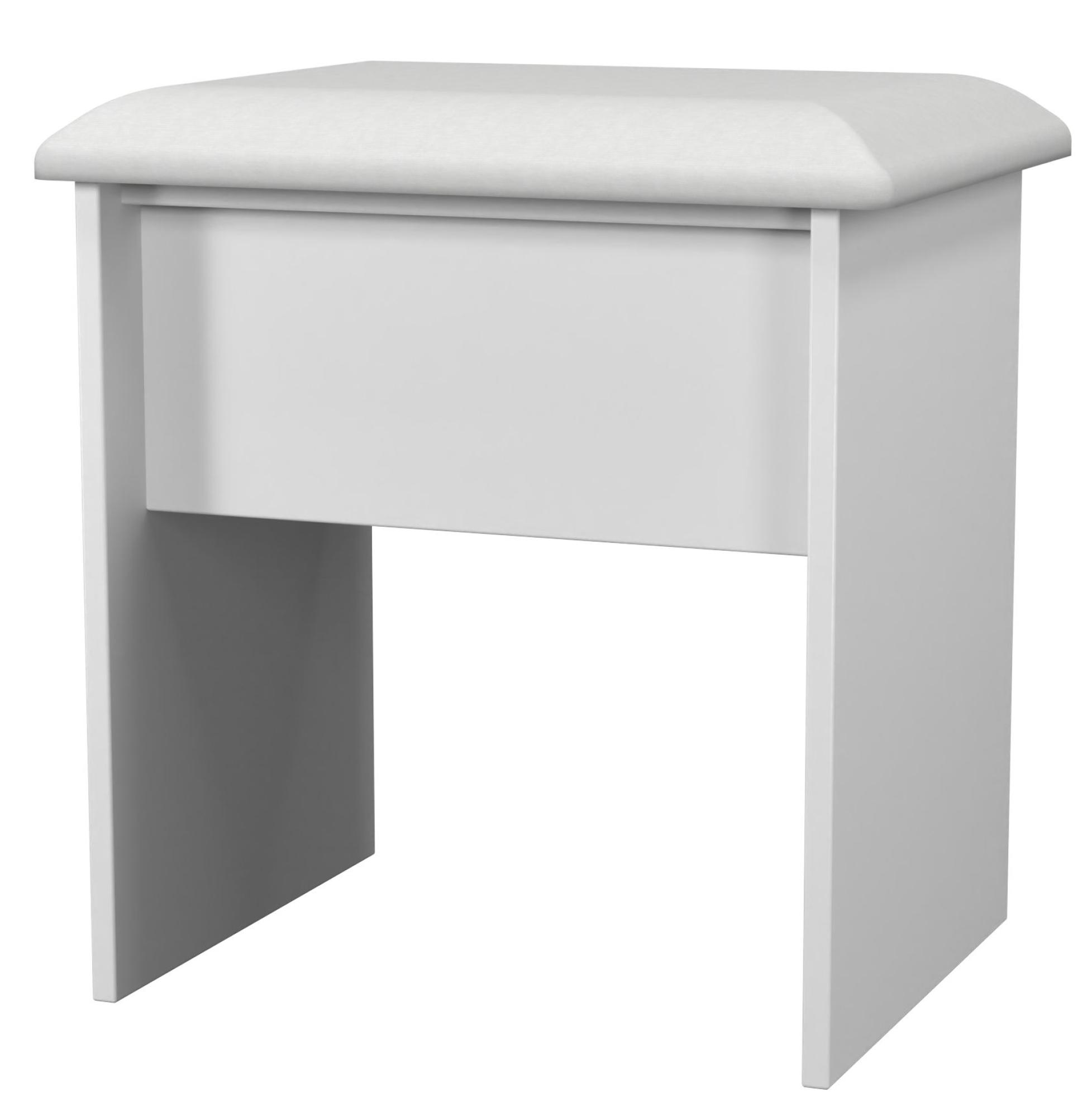 Product photograph of Worcester White Padded Dressing Stool from Choice Furniture Superstore.