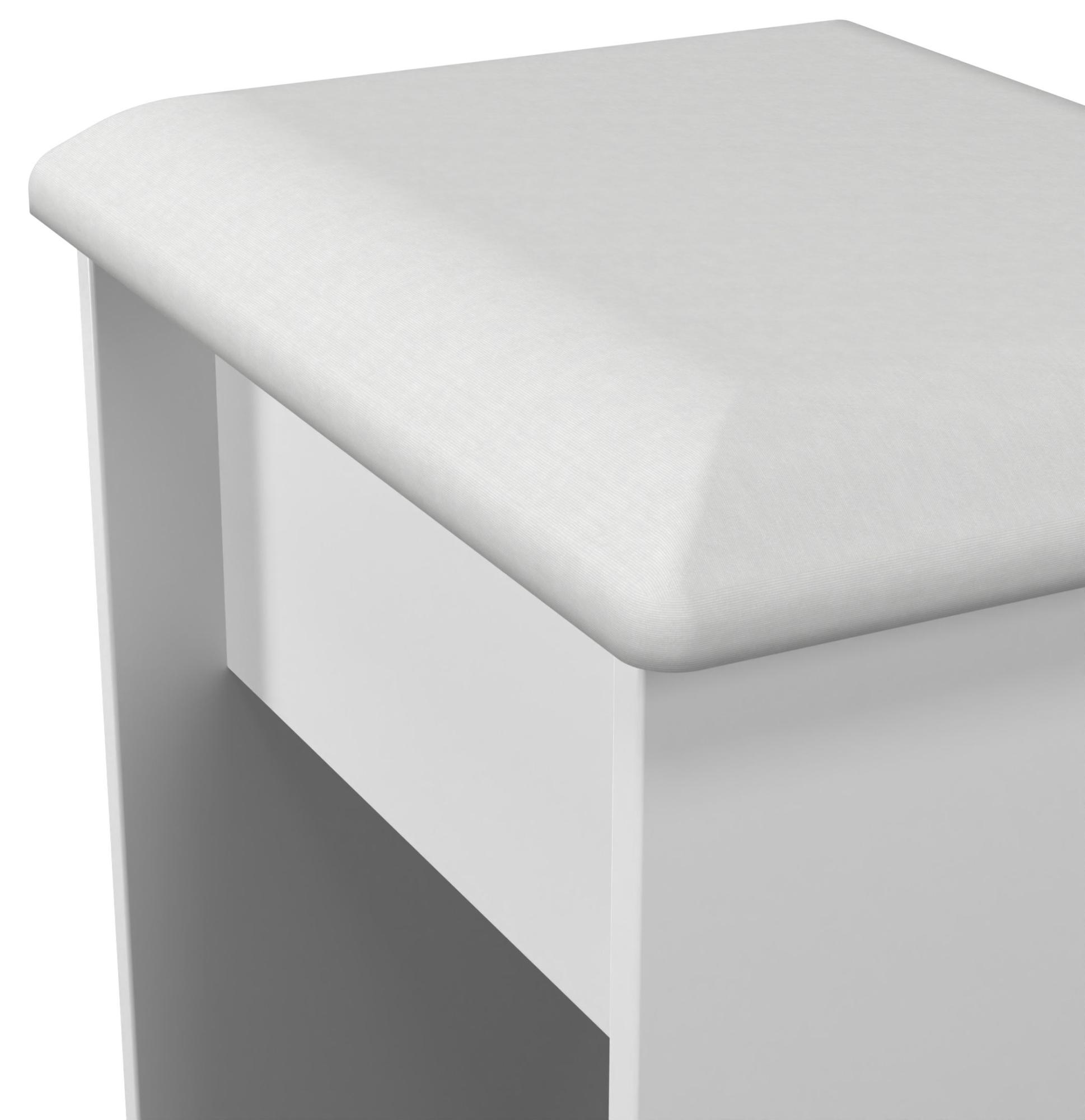 Product photograph of Worcester White Padded Dressing Stool from Choice Furniture Superstore.