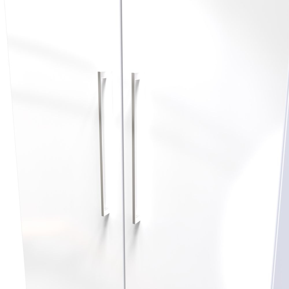 Product photograph of Worcester White Gloss 2 Door Midi Wardrobe from Choice Furniture Superstore.