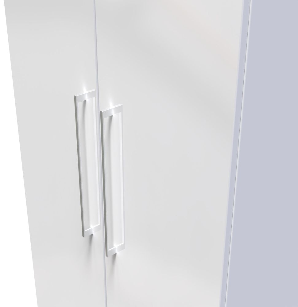 Product photograph of Worcester White Gloss 2 Door 2ft 6in Plain Wardrobe from Choice Furniture Superstore.