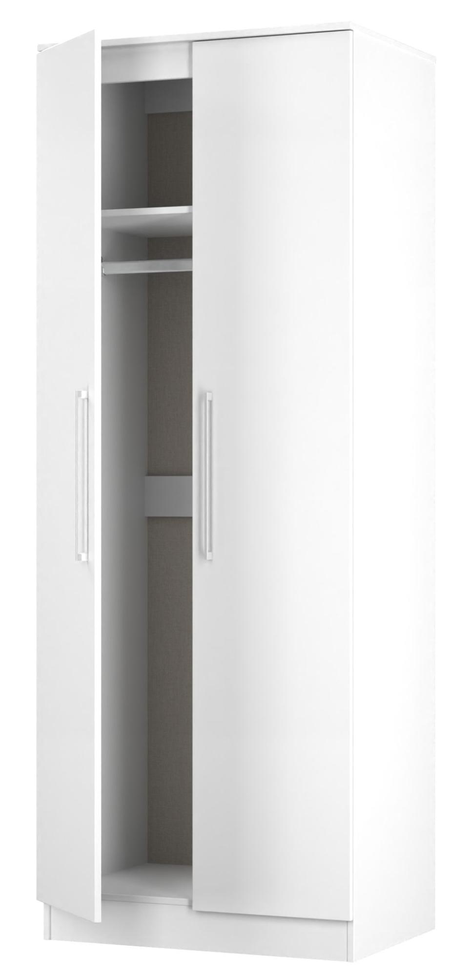 Product photograph of Worcester White 2 Door Plain Tall Wardrobe from Choice Furniture Superstore.