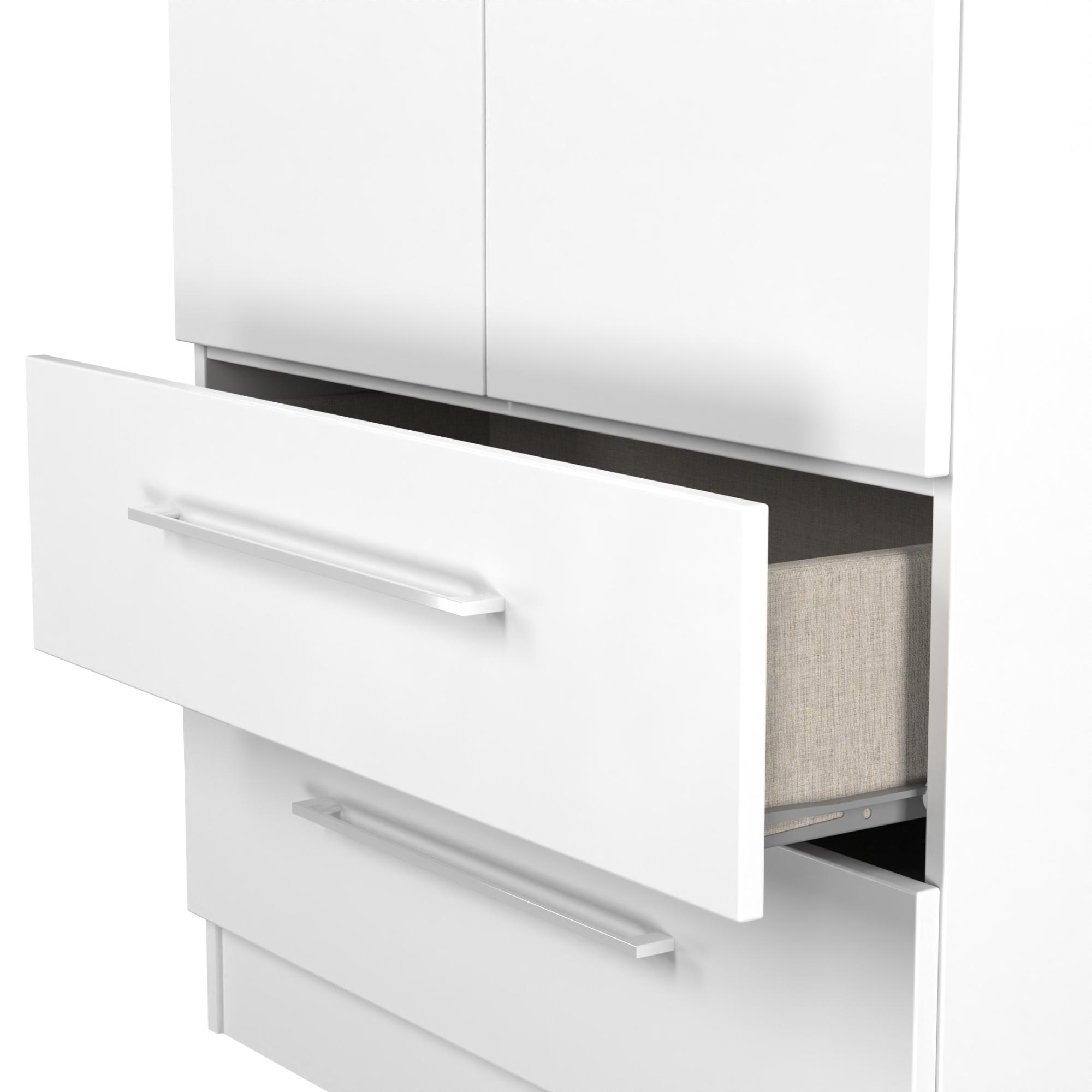 Product photograph of Worcester White 2 Door 2 Drawer Tall Wardrobe from Choice Furniture Superstore.