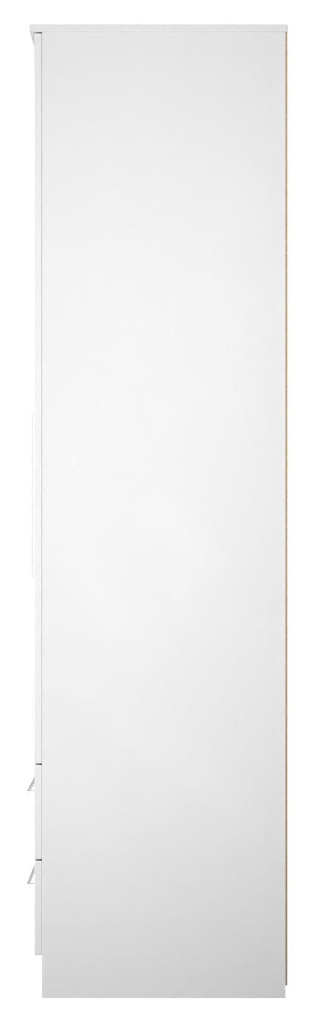 Product photograph of Worcester White 2 Door Tall Combi Wardrobe - 1 Mirror from Choice Furniture Superstore.