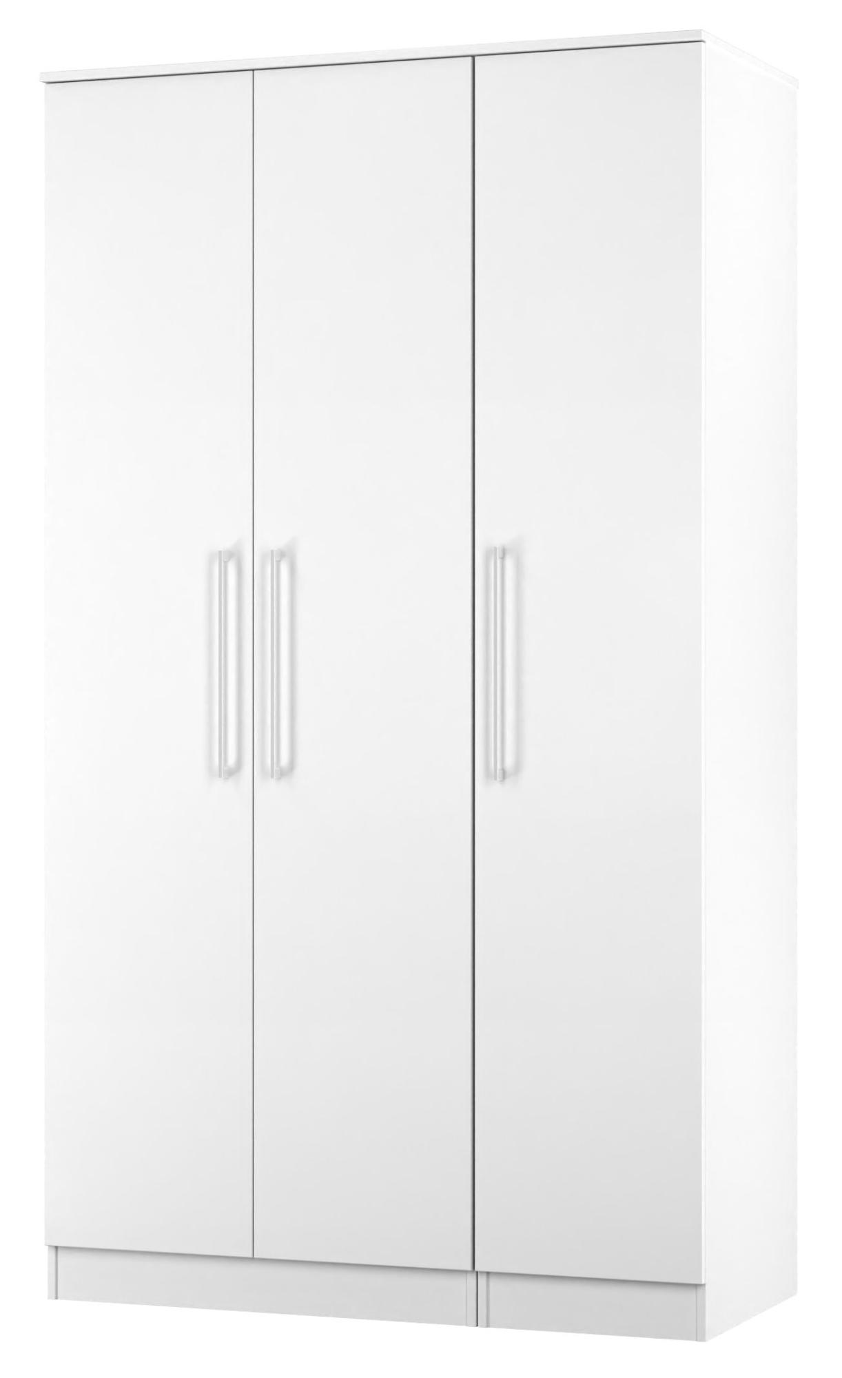 Product photograph of Worcester White 3 Door Tall Triple Wardrobe from Choice Furniture Superstore.