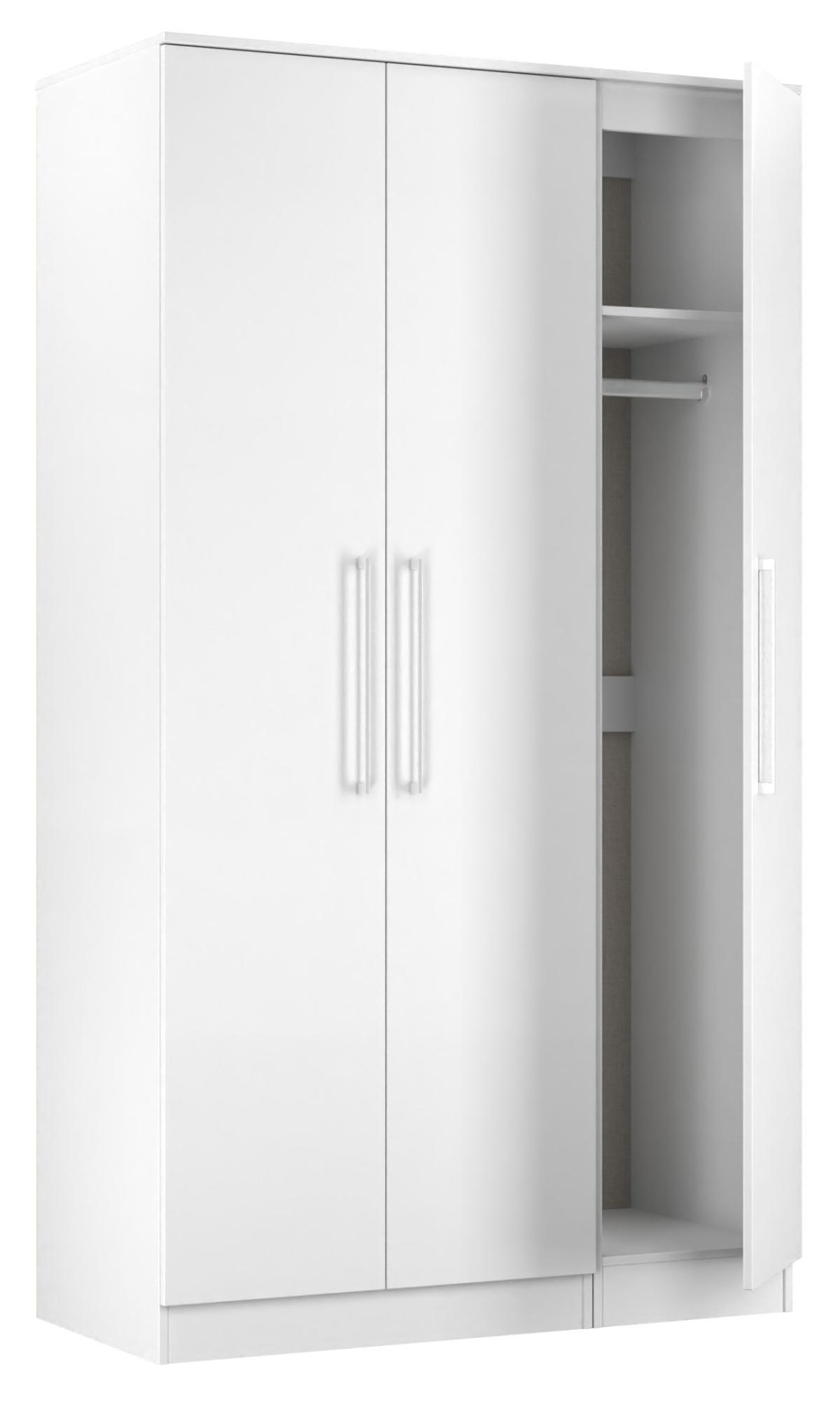 Product photograph of Worcester White 3 Door Tall Triple Wardrobe from Choice Furniture Superstore.