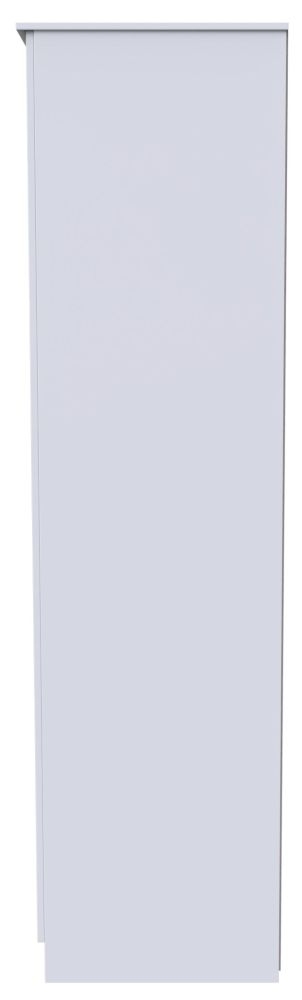 Product photograph of Worcester White Gloss 3 Door 2 Drawer Tall Plain Wardrobe from Choice Furniture Superstore.