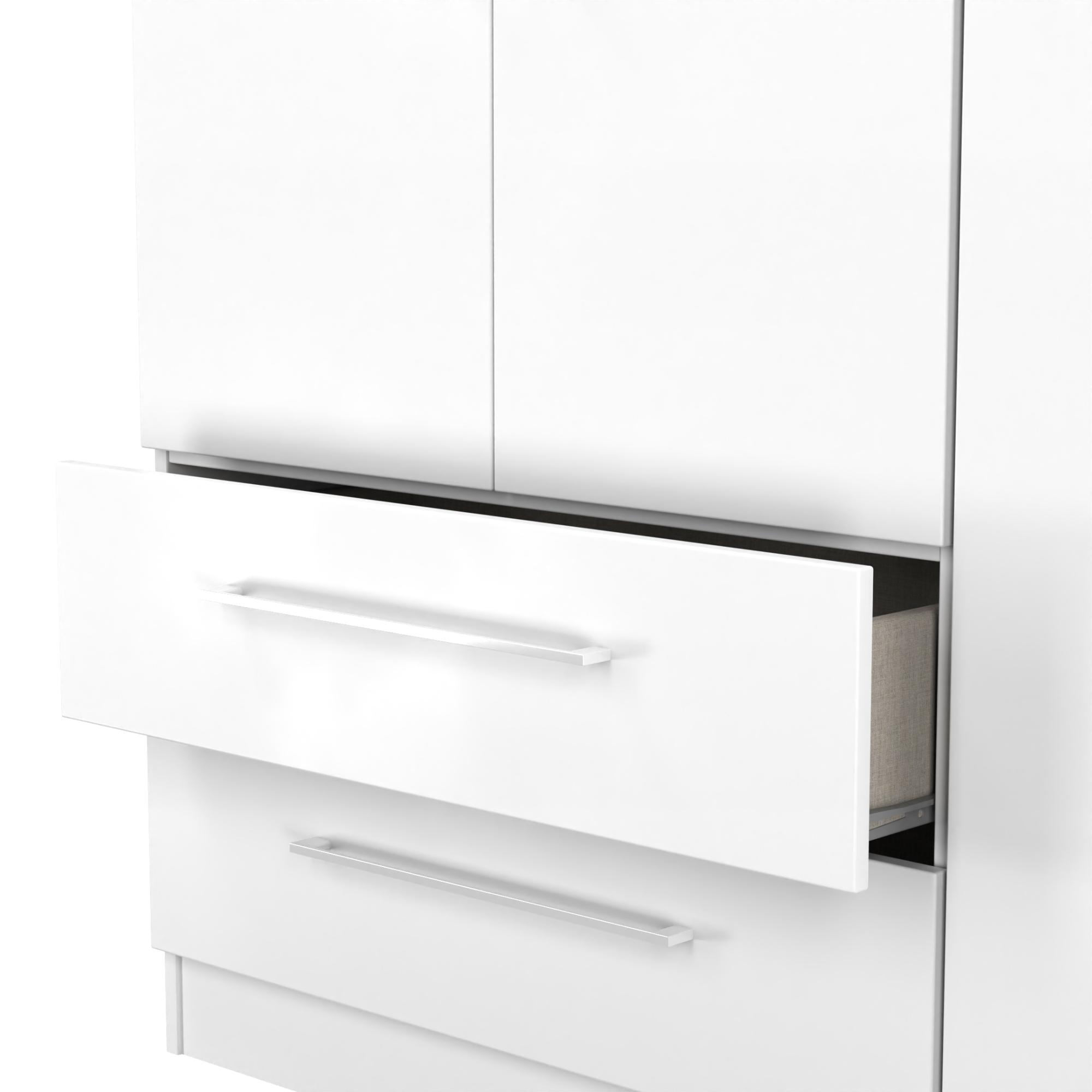 Product photograph of Worcester White 3 Door Tall Triple Wardrobe - Lhf 2 Drawers from Choice Furniture Superstore.