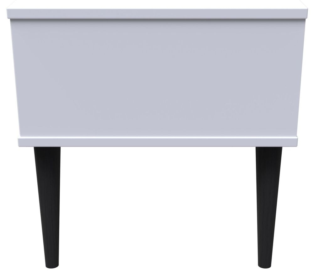 Product photograph of Pixel Matt White 1 Drawer Midi Bedside Cabinet from Choice Furniture Superstore.