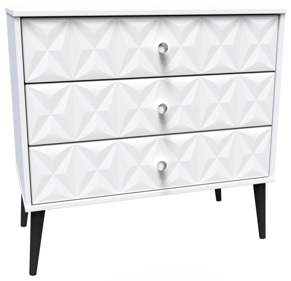 Product photograph of Pixel Matt White 3 Drawer Chest from Choice Furniture Superstore.