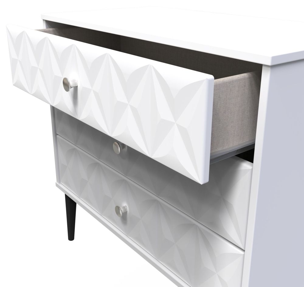 Product photograph of Pixel Matt White 3 Drawer Chest from Choice Furniture Superstore.