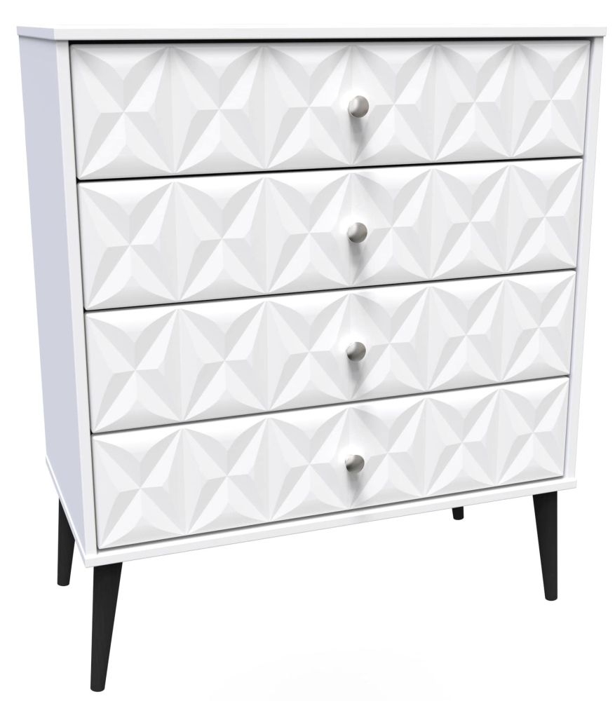 Product photograph of Pixel Matt White 4 Drawer Chest from Choice Furniture Superstore.