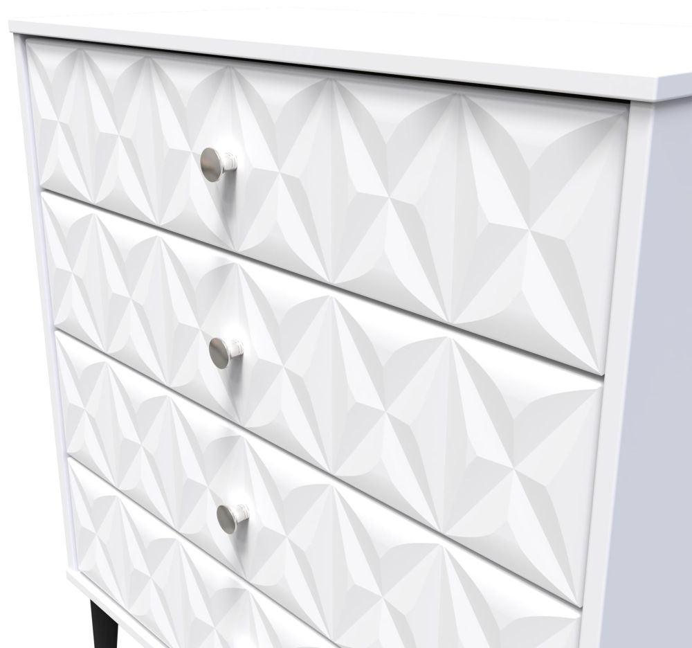 Product photograph of Pixel Matt White 4 Drawer Chest from Choice Furniture Superstore.