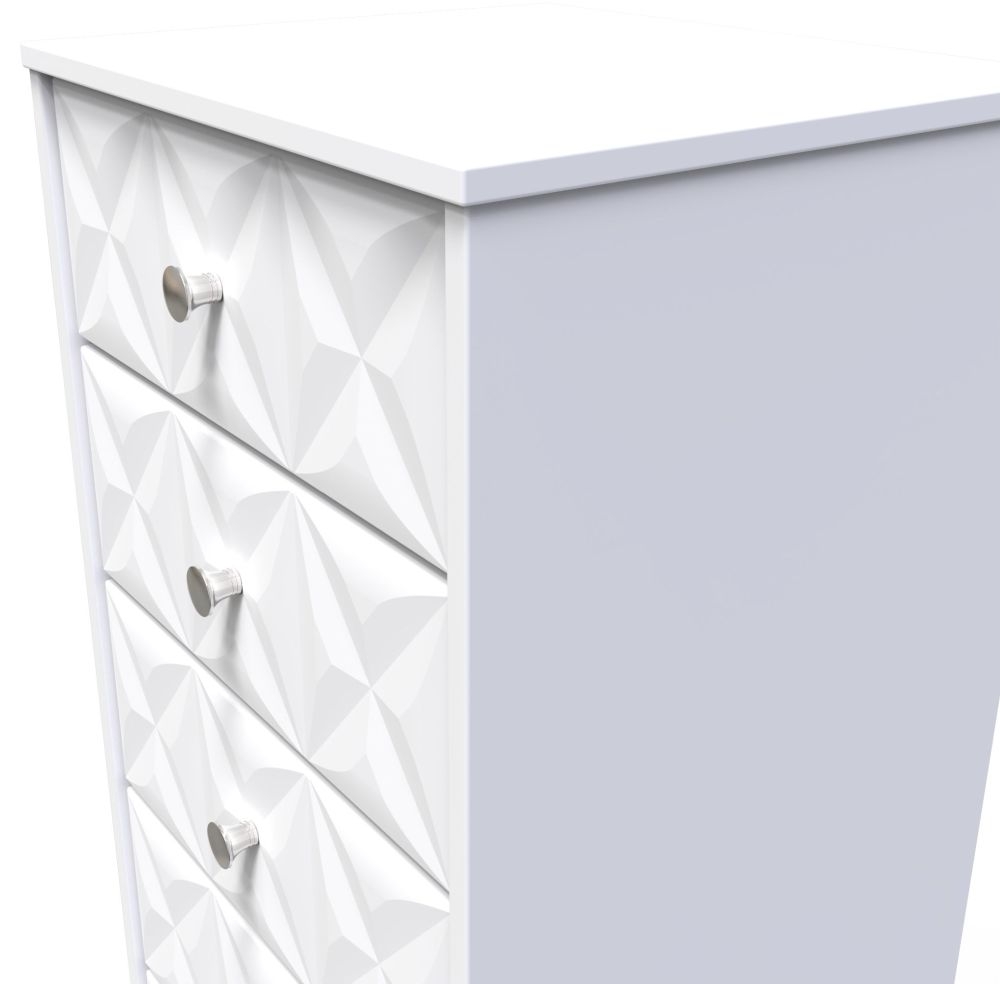 Product photograph of Pixel Matt White 5 Drawer Tall Chest from Choice Furniture Superstore.