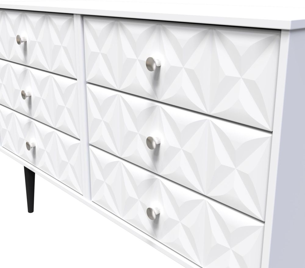 Product photograph of Pixel Matt White 6 Drawer Chest from Choice Furniture Superstore.