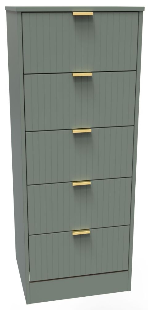 Product photograph of Nashville Reed Green 5 Drawer Tall Chest from Choice Furniture Superstore.