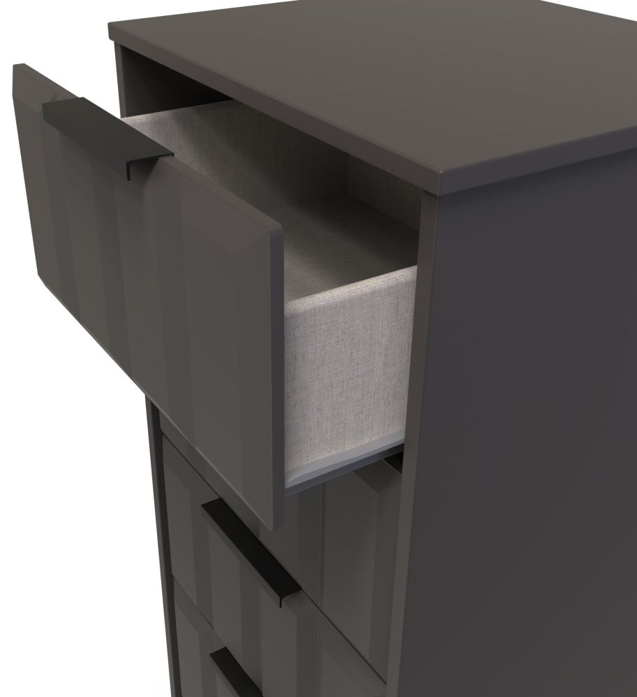 Product photograph of New York Graphite 5 Drawer Narrow Chest from Choice Furniture Superstore.