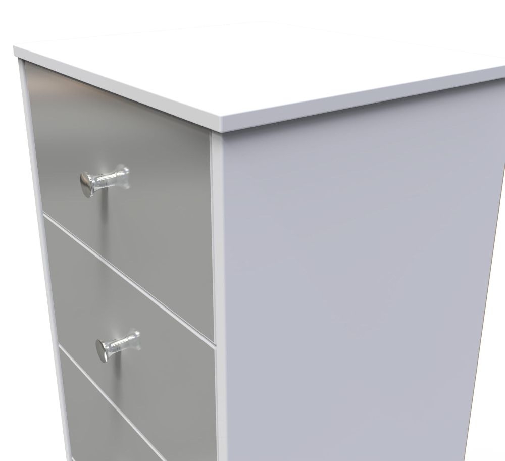 Product photograph of Padstow Unifrom Gloss And Matt White 5 Drawer Tall Chest from Choice Furniture Superstore.