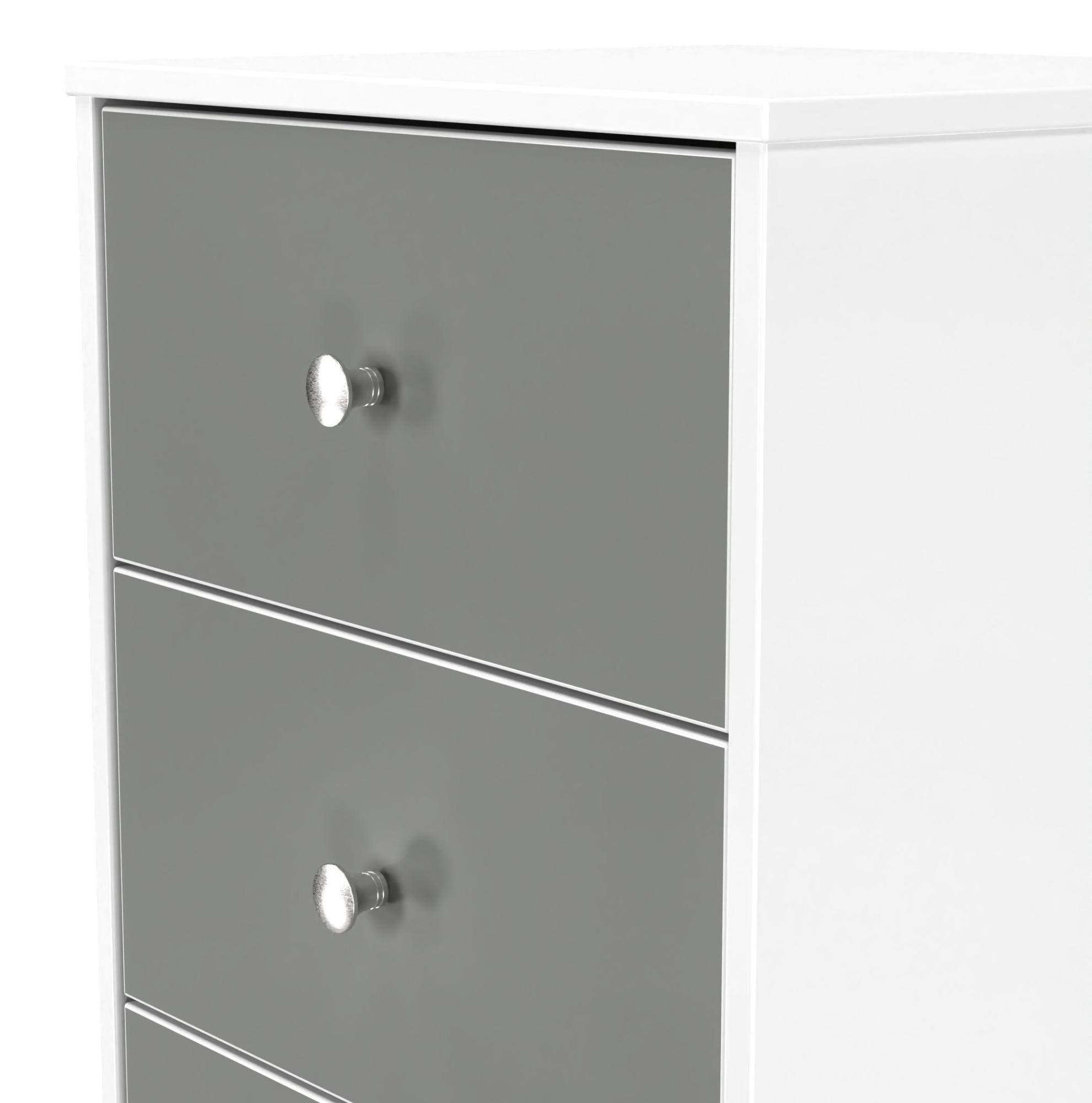 Product photograph of Padstow Grey And White 5 Drawer Narrow Chest from Choice Furniture Superstore.