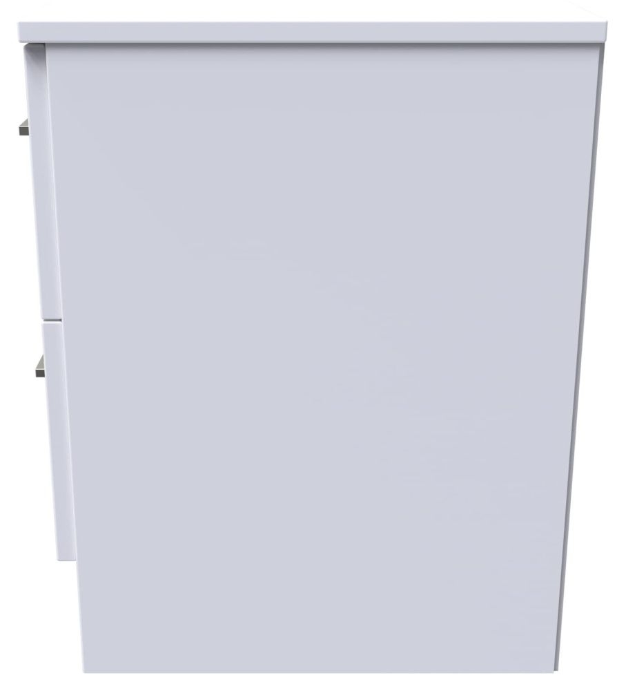 Product photograph of Worcester White Gloss 2 Drawer Bedside Cabinet from Choice Furniture Superstore.