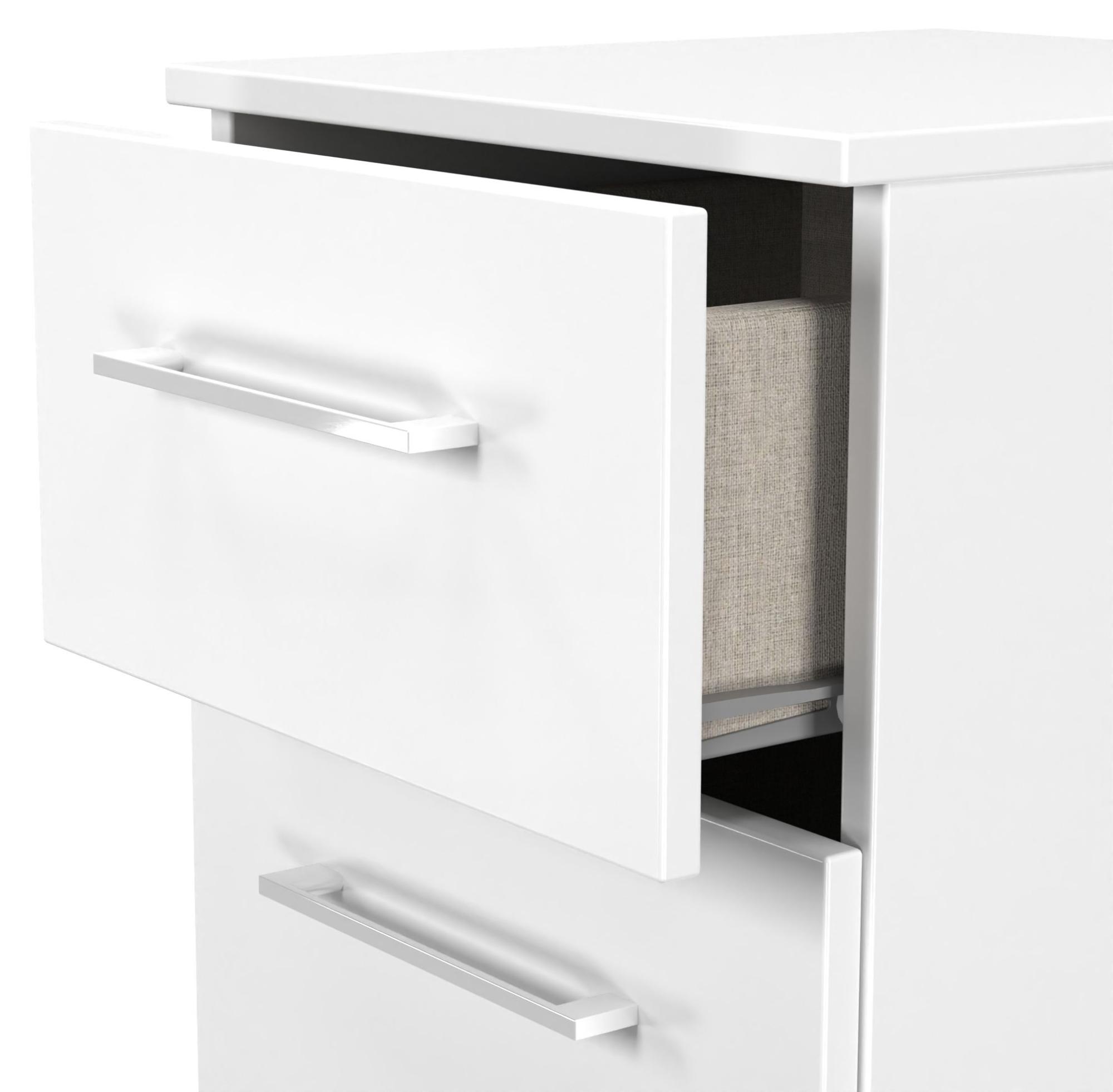 Product photograph of Worcester White 2 Drawer Bedside Cabinet from Choice Furniture Superstore.