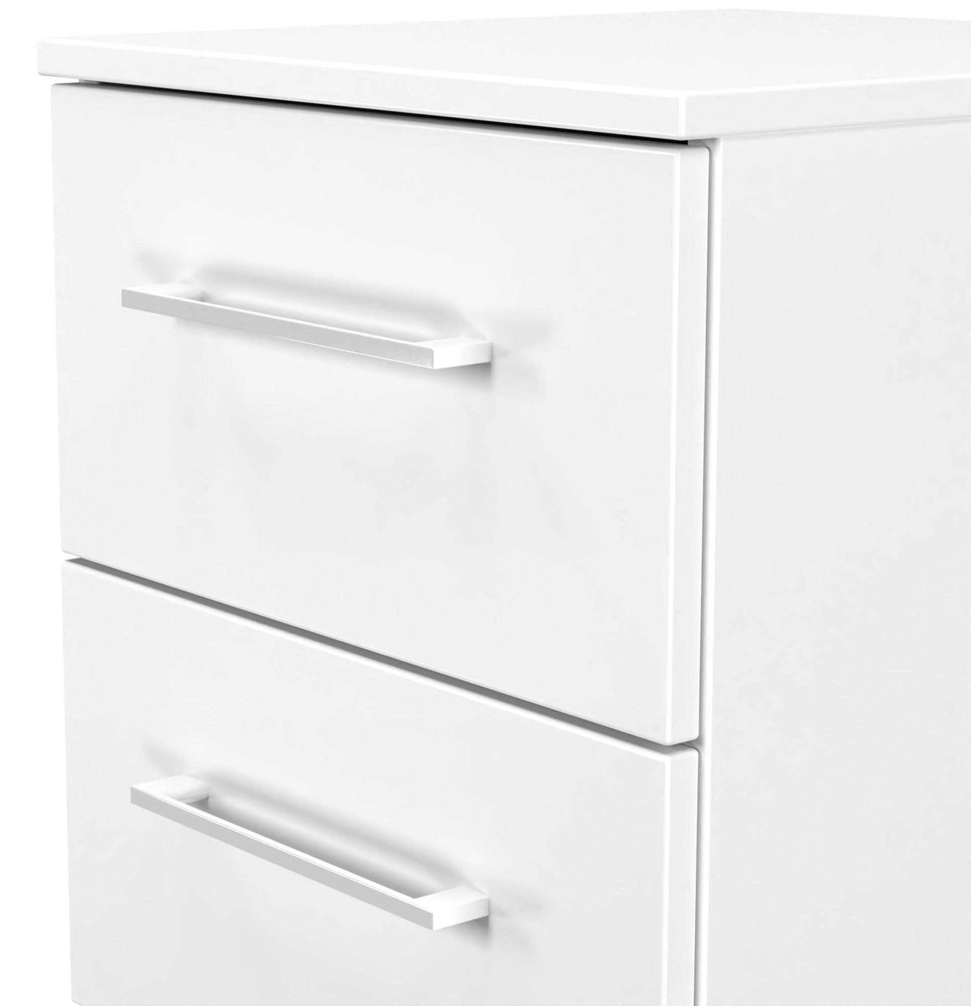 Product photograph of Worcester White 2 Drawer Bedside Cabinet from Choice Furniture Superstore.