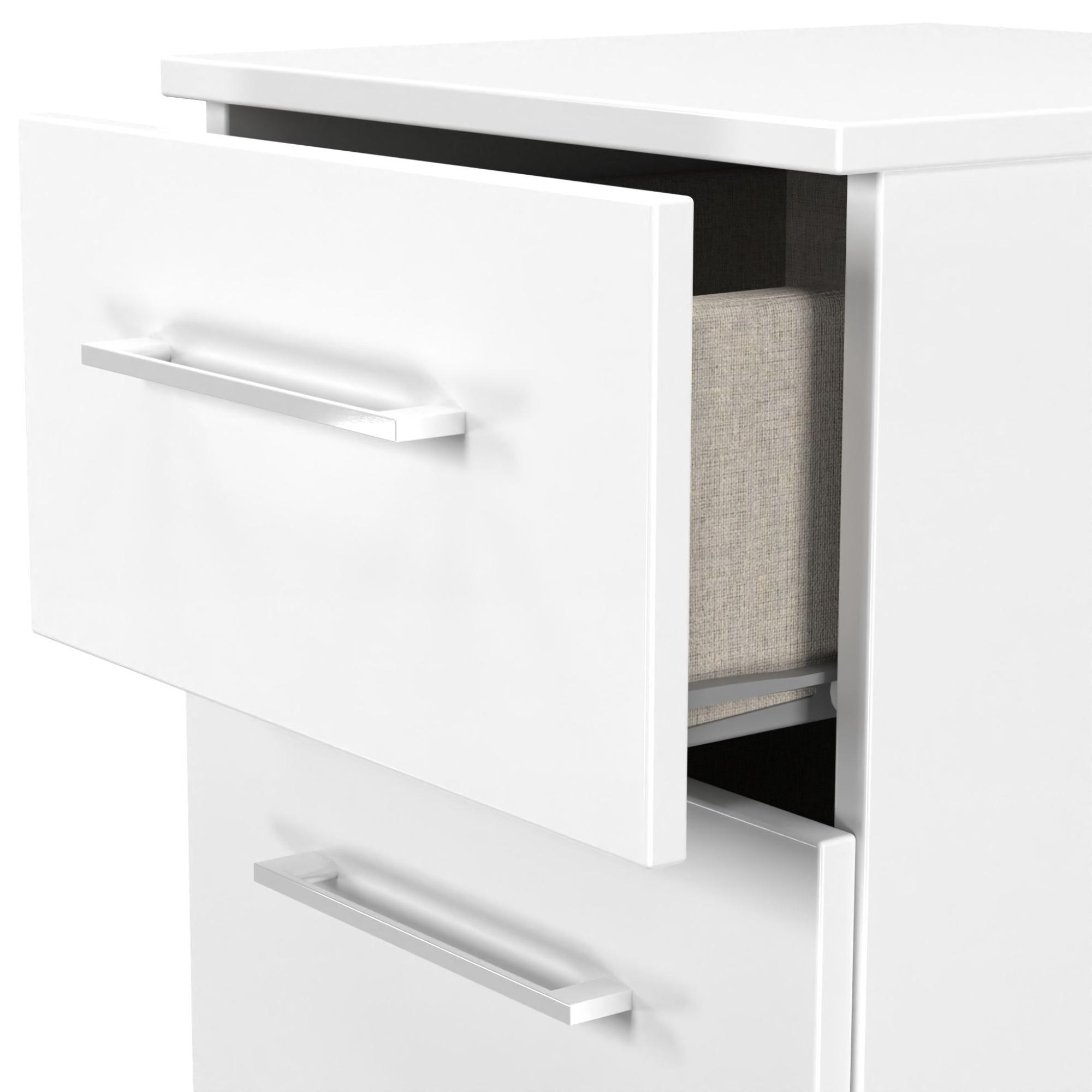 Product photograph of Worcester Matt White 3 Drawer Beside Cabinet from Choice Furniture Superstore.