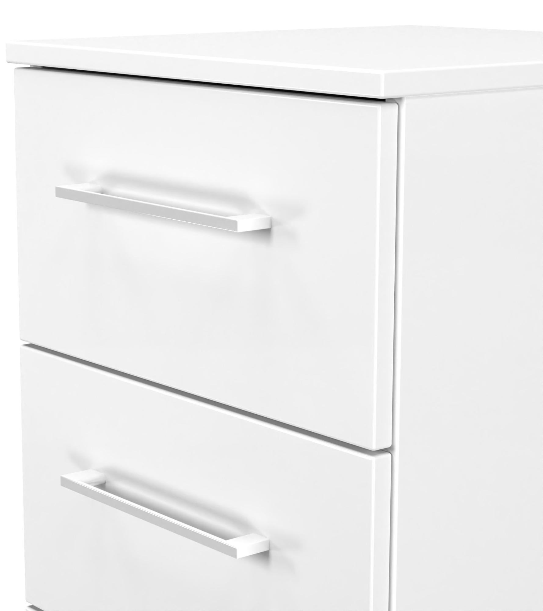 Product photograph of Worcester Matt White 3 Drawer Beside Cabinet from Choice Furniture Superstore.