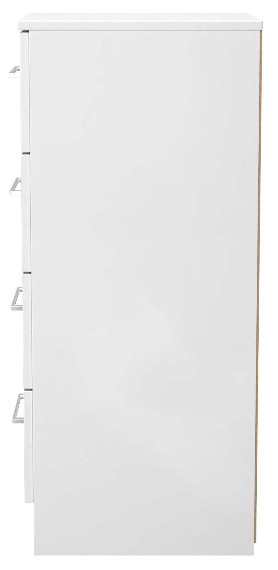 Product photograph of Worcester White 4 Drawer Narrow Chest from Choice Furniture Superstore.
