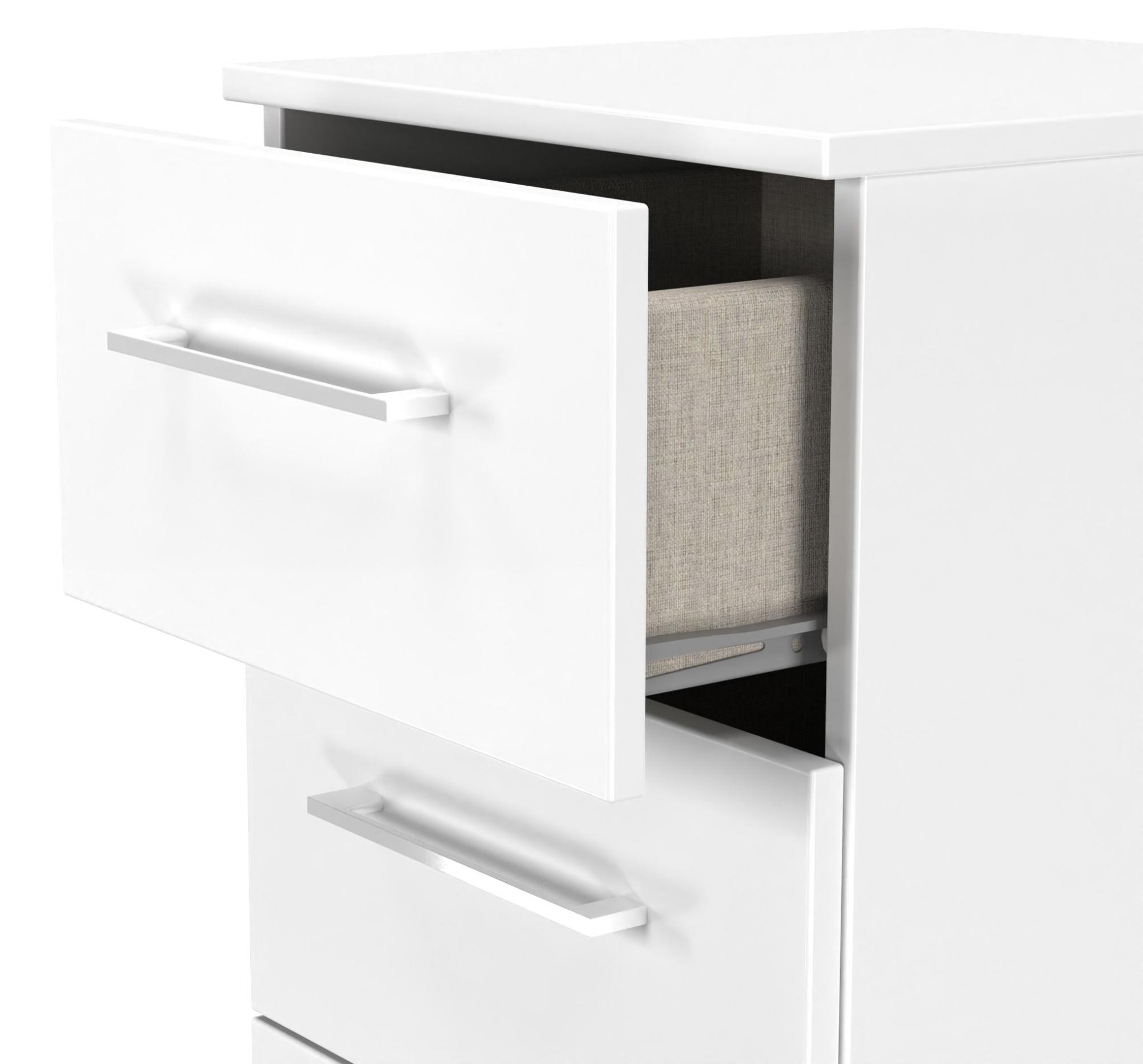 Product photograph of Worcester White 4 Drawer Narrow Chest from Choice Furniture Superstore.