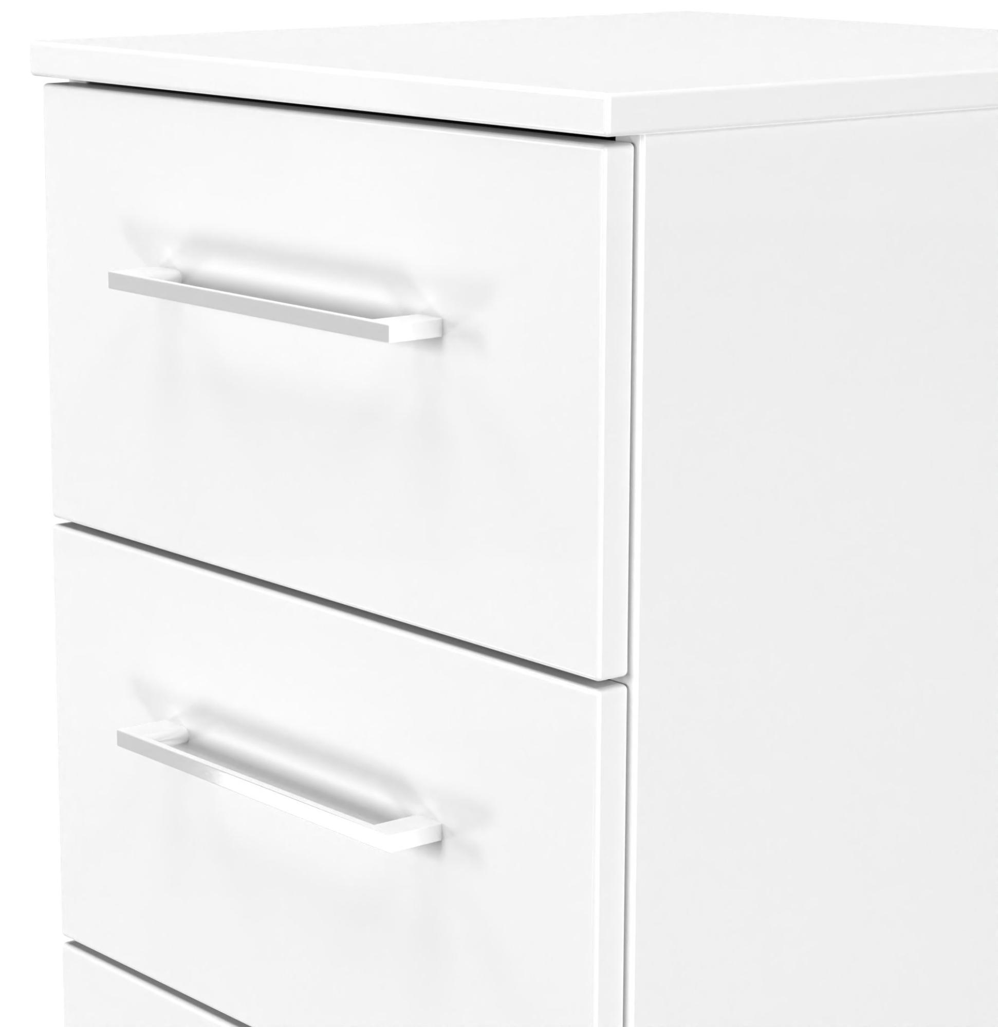 Product photograph of Worcester White 4 Drawer Narrow Chest from Choice Furniture Superstore.