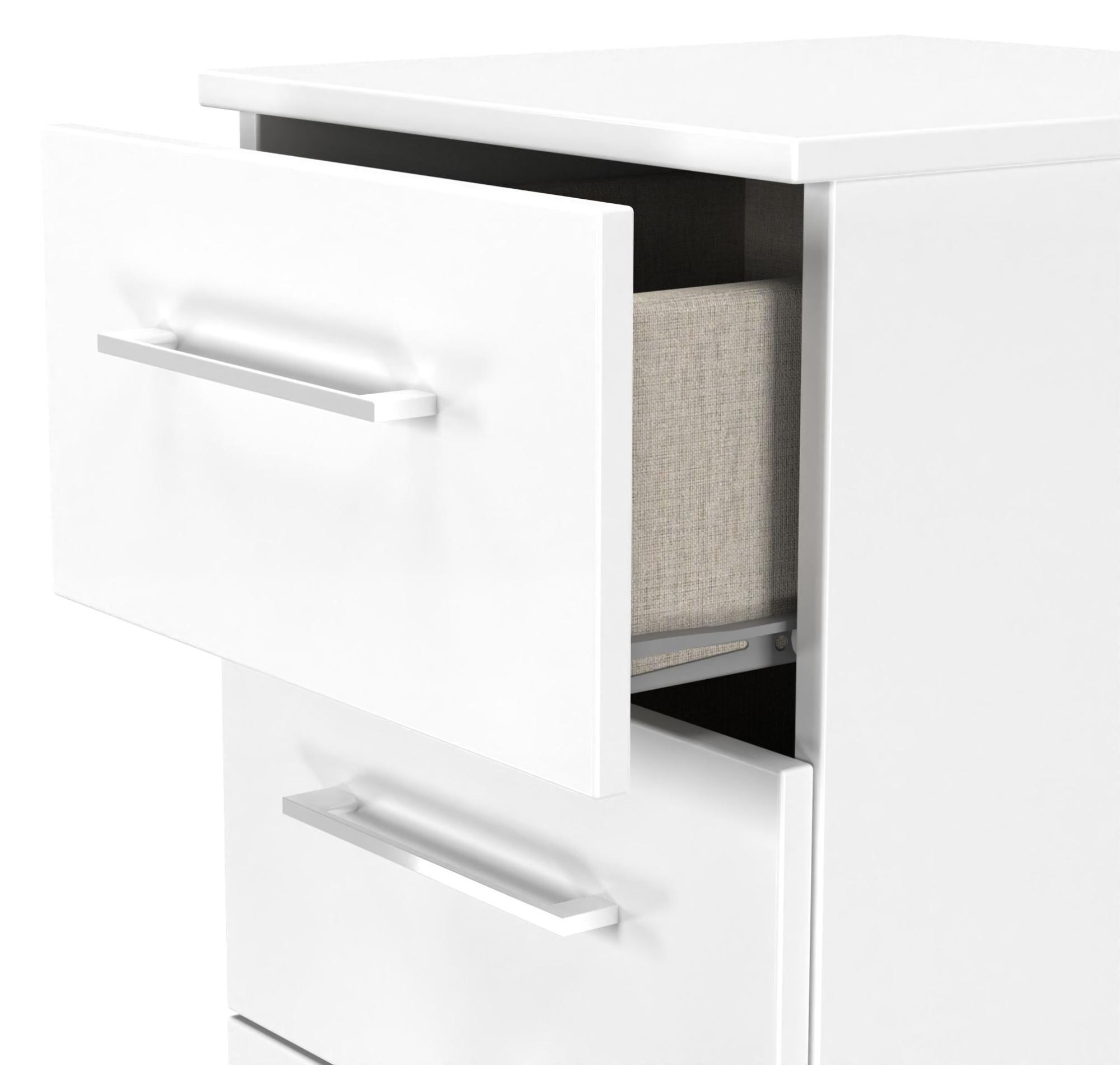 Product photograph of Worcester White 5 Drawer Narrow Chest from Choice Furniture Superstore.