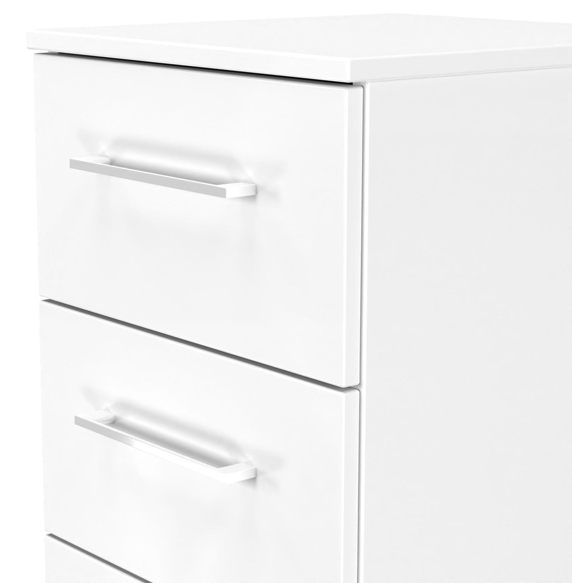Product photograph of Worcester White 5 Drawer Narrow Chest from Choice Furniture Superstore.