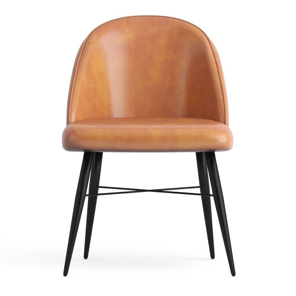 Product photograph of Bobby Tan Real Leather Dining Chair With Black Legs Sold In Pairs from Choice Furniture Superstore.