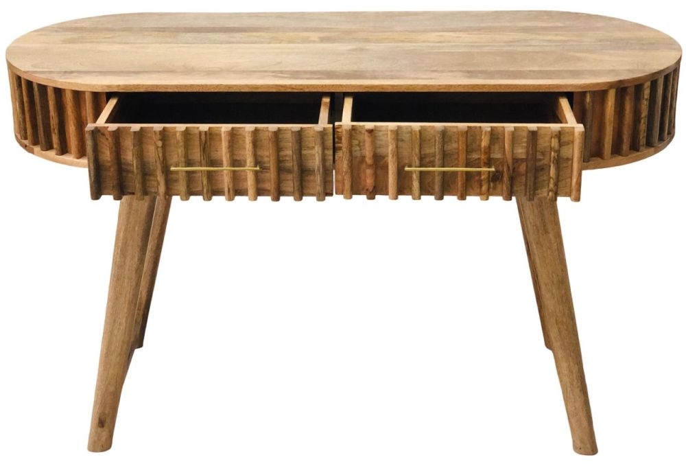 Product photograph of Mohali Mango Wood 2 Drawer Console Table from Choice Furniture Superstore.