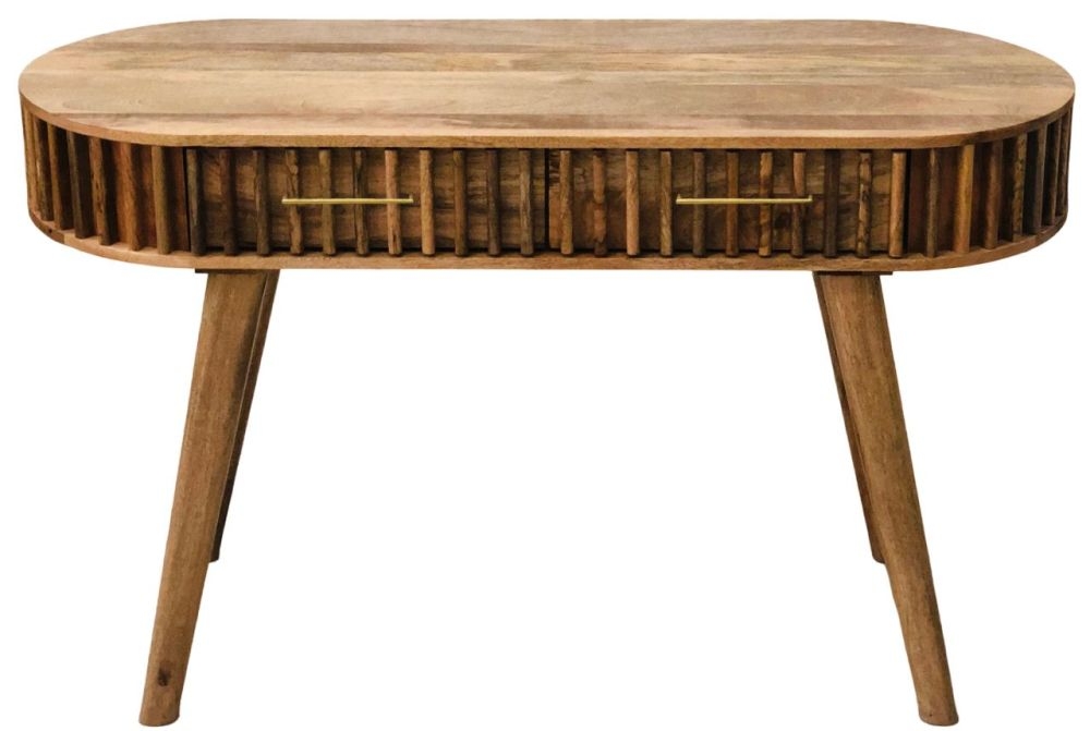 Product photograph of Mohali Mango Wood 2 Drawer Console Table from Choice Furniture Superstore.