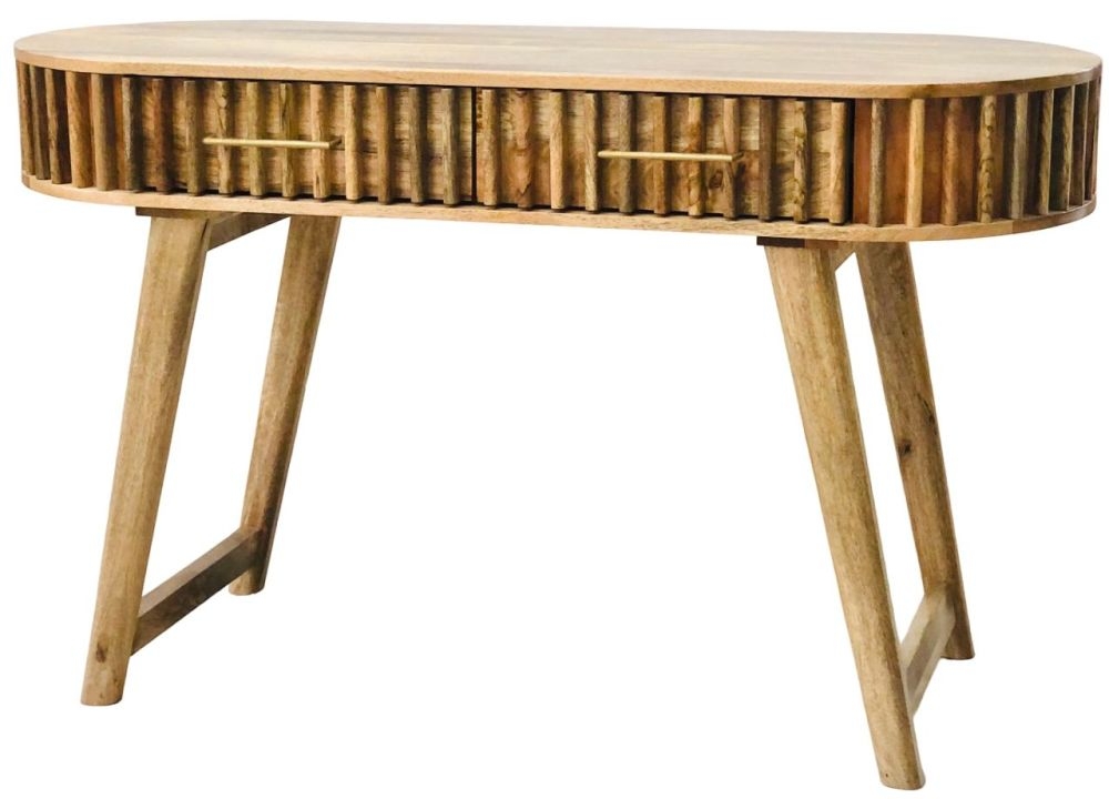 Product photograph of Mohali Mango Wood 2 Drawer Console Table from Choice Furniture Superstore.