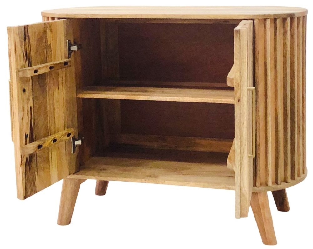 Product photograph of Mohali Mango Wood 2 Door Small Sideboard from Choice Furniture Superstore.