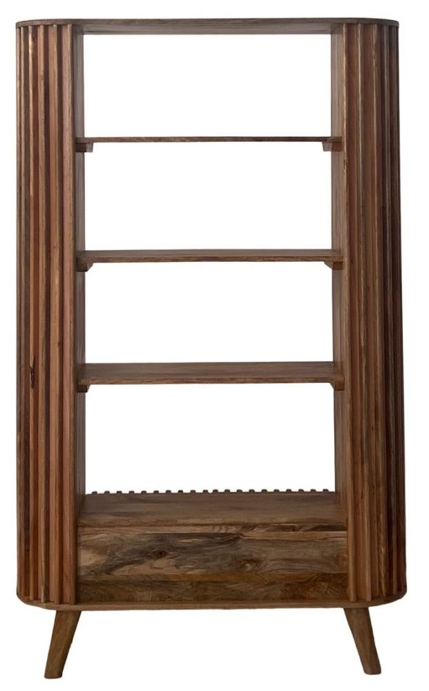 Product photograph of Jaipur Slated Mango Wood 2 Drawer Bookcase from Choice Furniture Superstore.