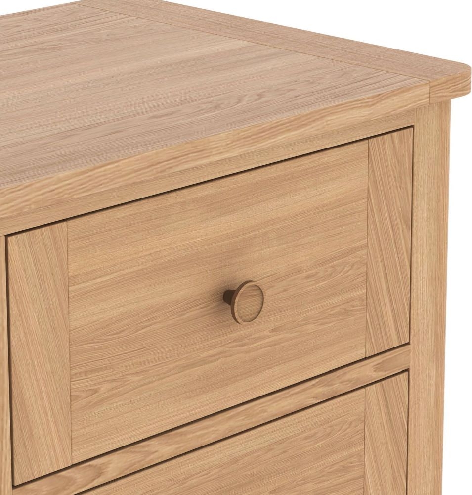 Product photograph of Henley Oak And Rattan Small Sideboard 92cm W With 1 Door And 3 Drawers from Choice Furniture Superstore.